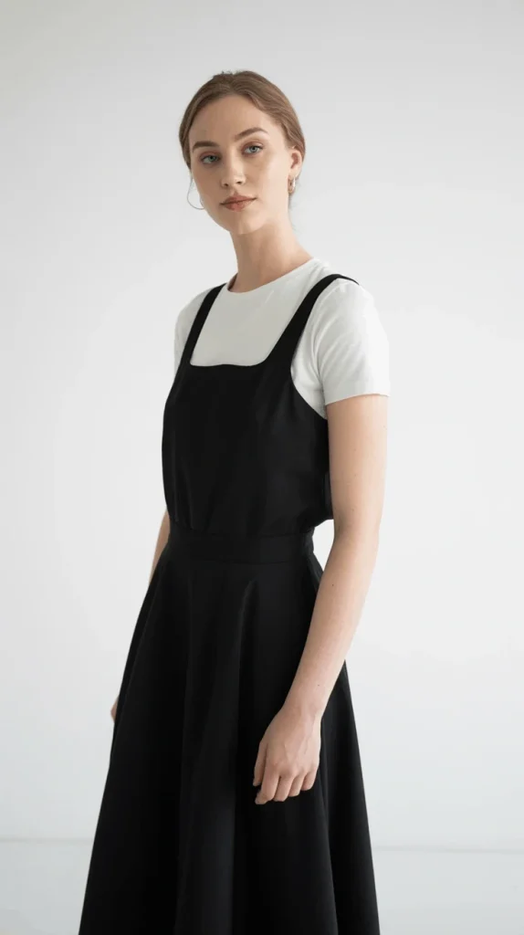 Black-Midi-Skirt-With-White-Tee Black Midi Skirt With White Tee