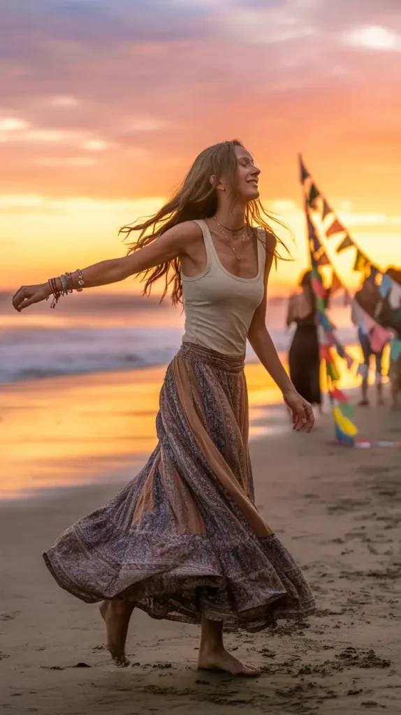 Boho-Skirt-with-Tank-Top Boho Skirt with Tank Top