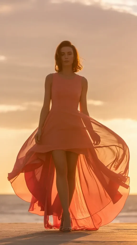 Coral-High-Low-Flowing-Style Coral High-Low Flowing Style