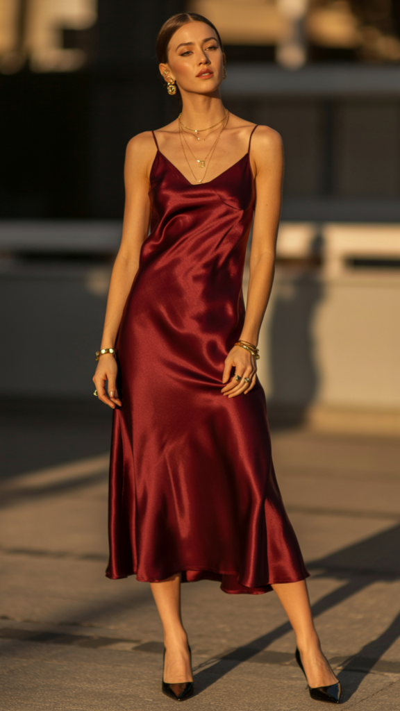 Elegant-Burgundy-Evening-Look Elegant Burgundy Evening Look