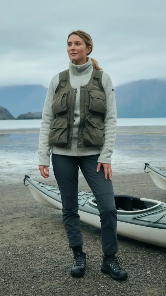 Fleece-Pullover-with-Utility-Vest-and-Slim-Pants Fleece Pullover with Utility Vest and Slim Pants