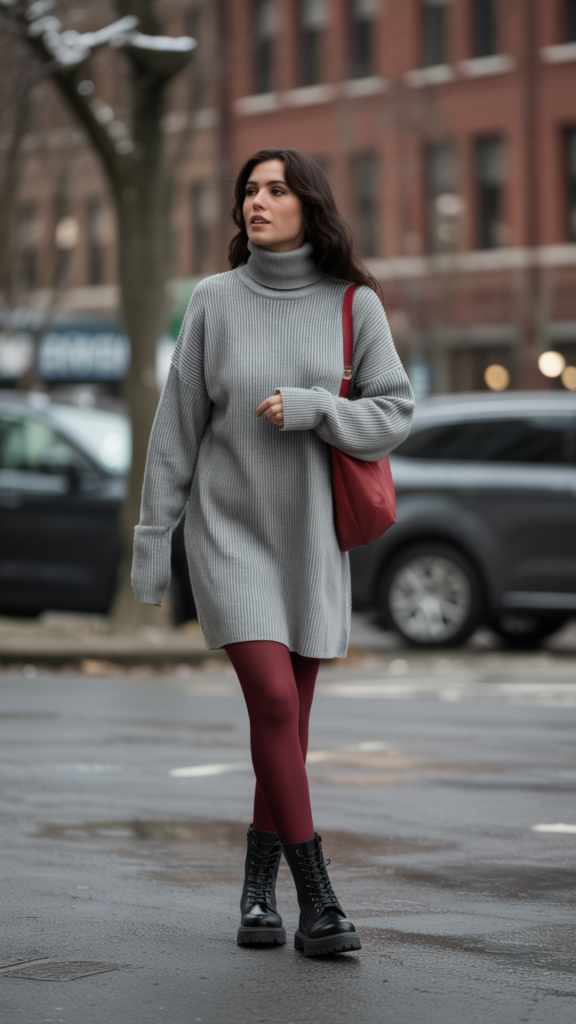 Grey-and-Ruby-Tights-Combo-Style Grey and Ruby Tights Combo Style