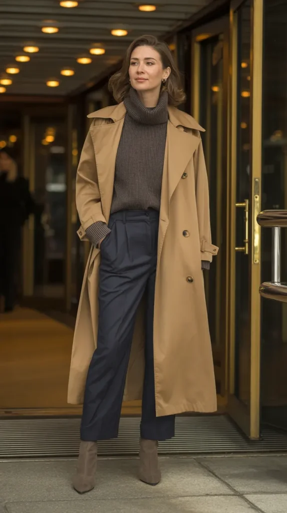 Midi-Trench-Coat-with-a-Roll-Neck-Knit-and-Tailored-Pants Midi Trench Coat with a Roll-Neck Knit and Tailored Pants