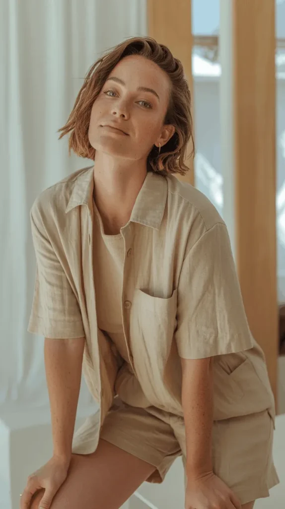 Neutral-Shirt-With-Matching-Shorts Neutral Shirt With Matching Shorts