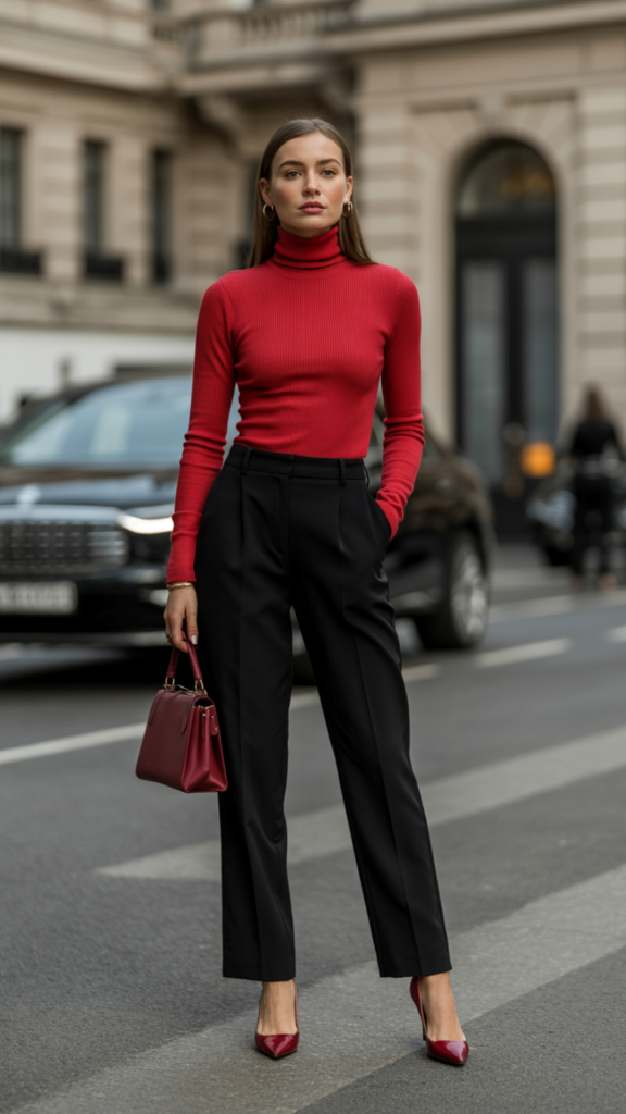 Sleek-and-Polished-Red-Outfit Sleek and Polished Red Outfit