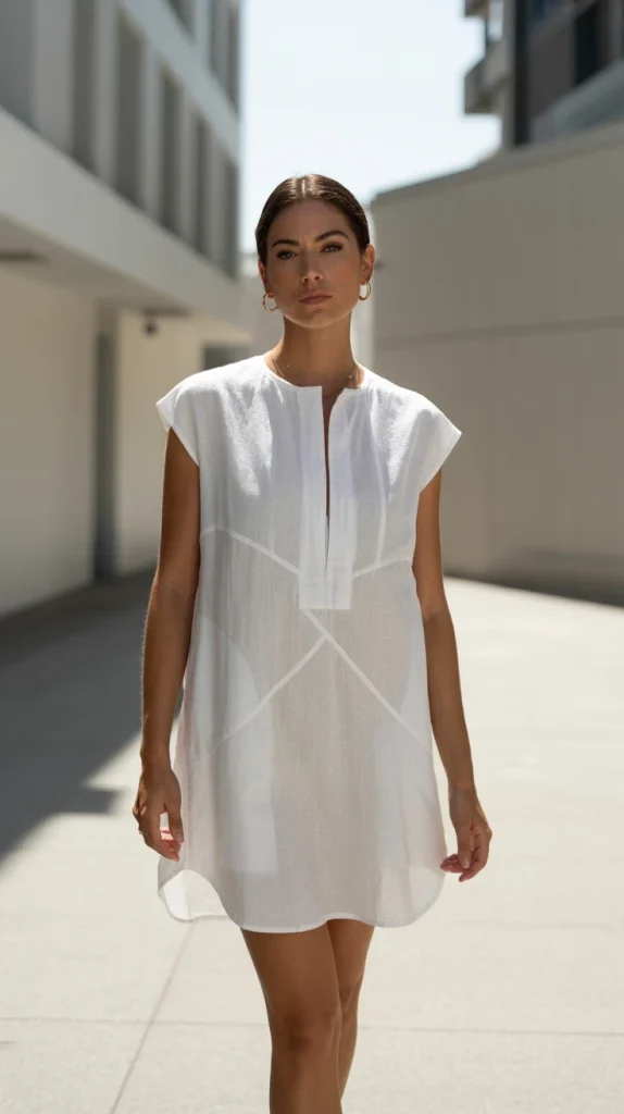 The-Classic-White-Linen-Shift-Dress The Classic White Linen Shift Dress