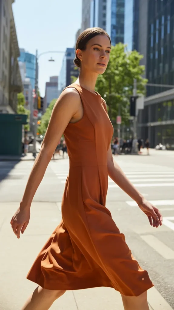 The-Rust-Orange-Sleeveless-Dress The Rust Orange Sleeveless Dress