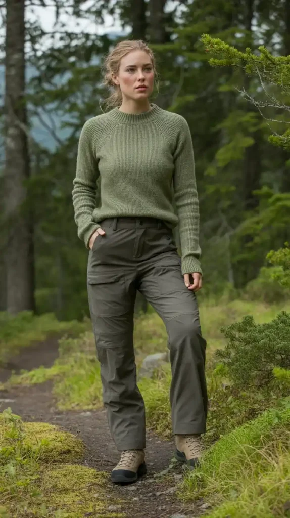 Waterproof-Cargo-Pants-with-a-Merino-Crew-Neck Waterproof Cargo Pants with a Merino Crew Neck