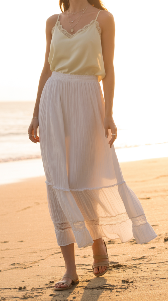 White-Boho-Maxi-Skirt-Outfit White Boho Maxi Skirt Outfit