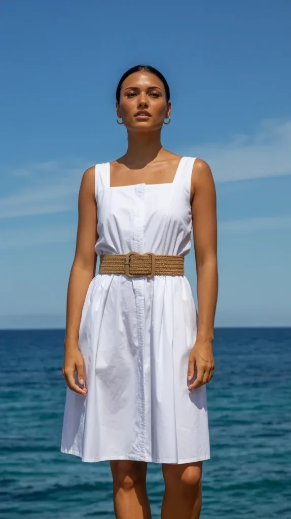 White-Sundress-With-a-Woven-Belt White Sundress With a Woven Belt