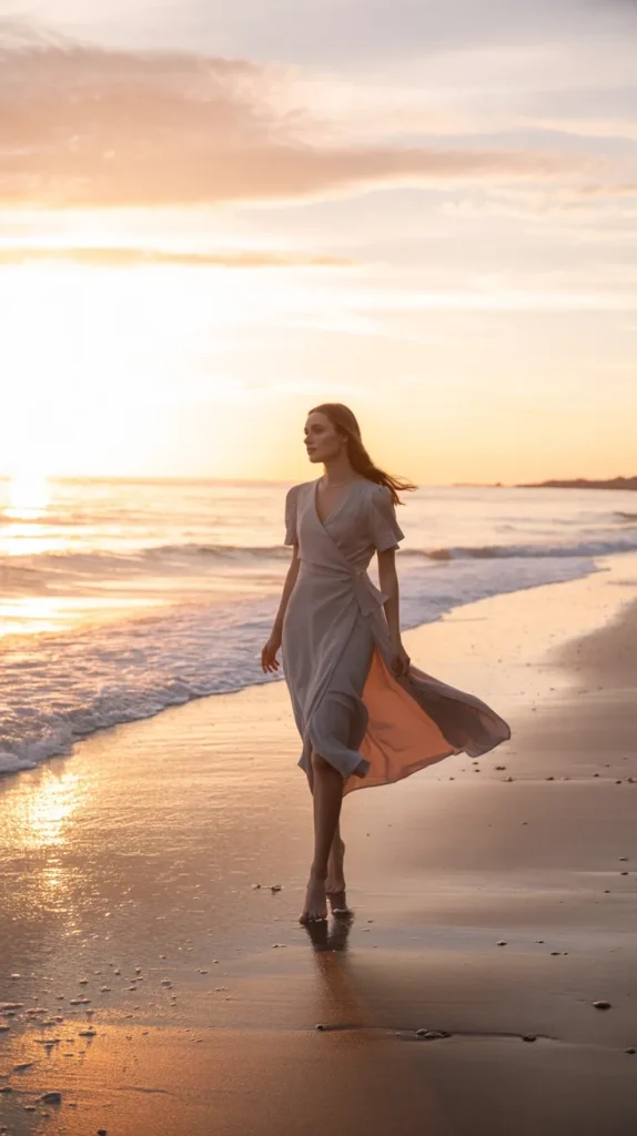 Wrap-Dress-with-Sandals Wrap Dress with Sandals