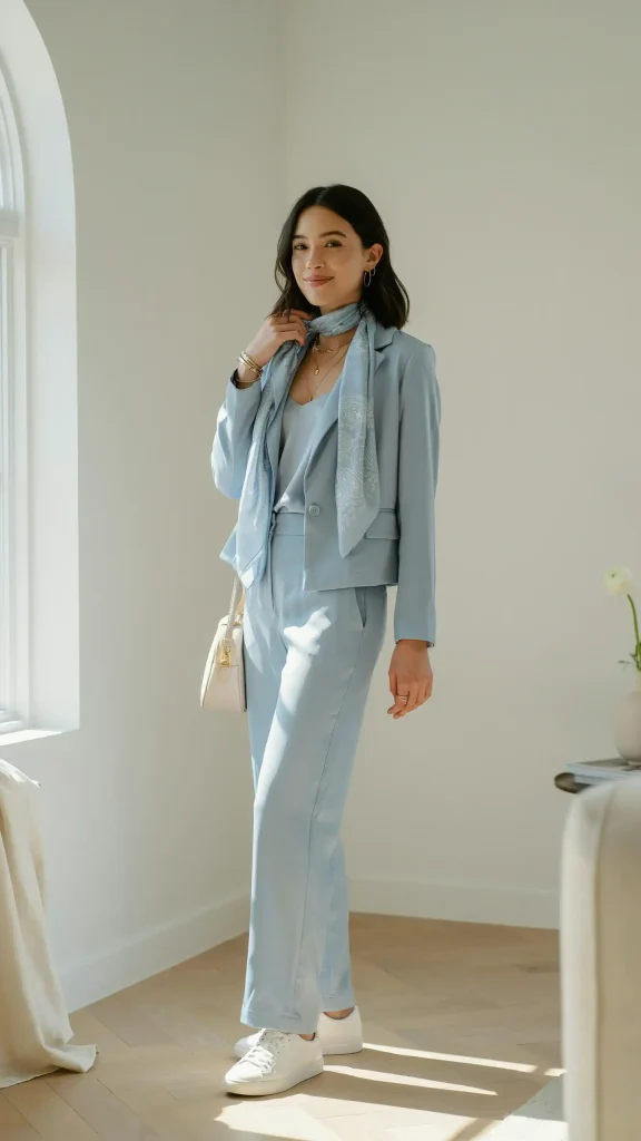 Baby-Blue-Silk-Scarf-Styled-Co-Ord-Summer-Set Baby Blue Silk Scarf Styled Co Ord Summer Set