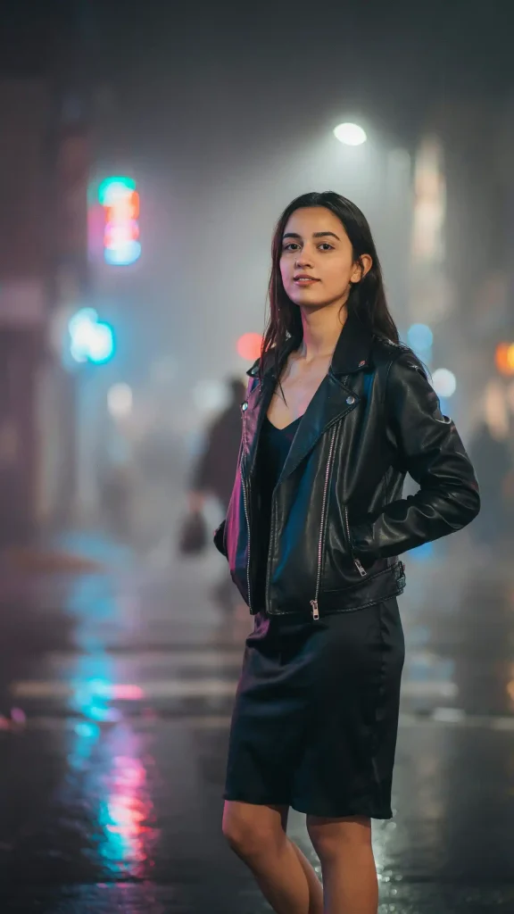 Black-Slip-Dress-and-Leather-Jacket Black Slip Dress and Leather Jacket