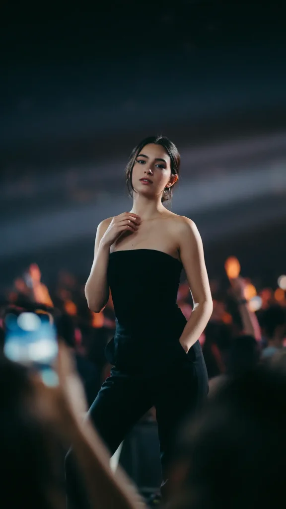 Black-Strapless-Jumpsuit-For-Concert-Outfit Black Strapless Jumpsuit For Concert Outfit