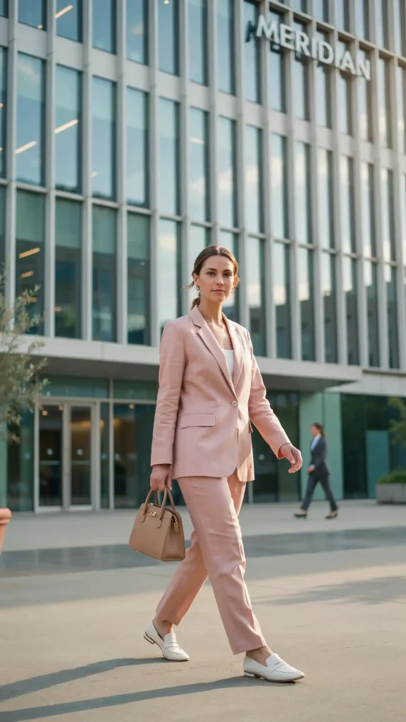 Blush-Pink-Linen-Set-for-Business-Casual Blush Pink Linen Set for Business Casual