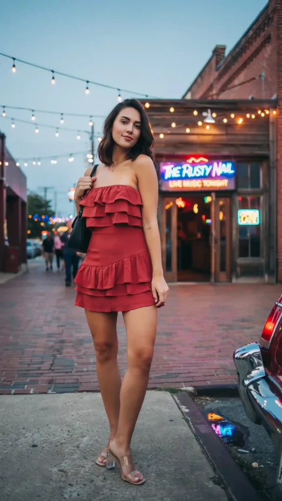 Bold-Red-Ruffle-Mini-Dress-Night Bold Red Ruffle Mini Dress Night