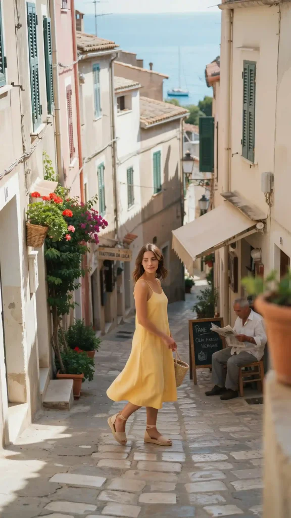 Bright-Yellow-Midi-Sundress-Mediterranean-Style Bright Yellow Midi Sundress Mediterranean Style
