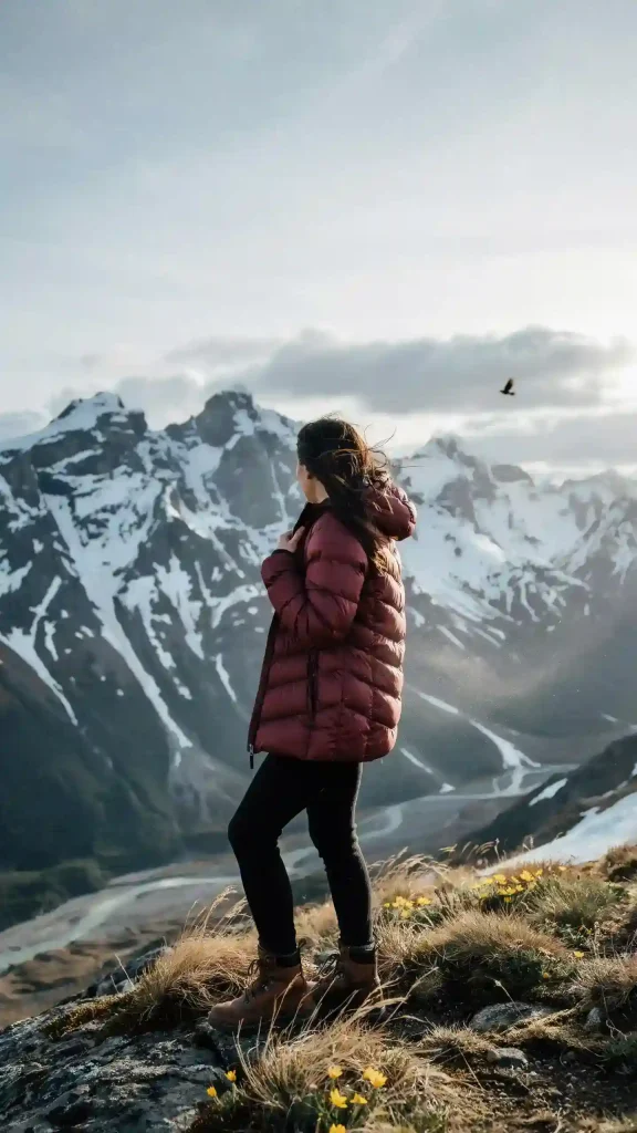 Burgundy-Puffer-Coat-With-Black-Ribbed-Leggings-With-Hiking-Boots Burgundy Puffer Coat With Black Ribbed Leggings With Hiking Boots