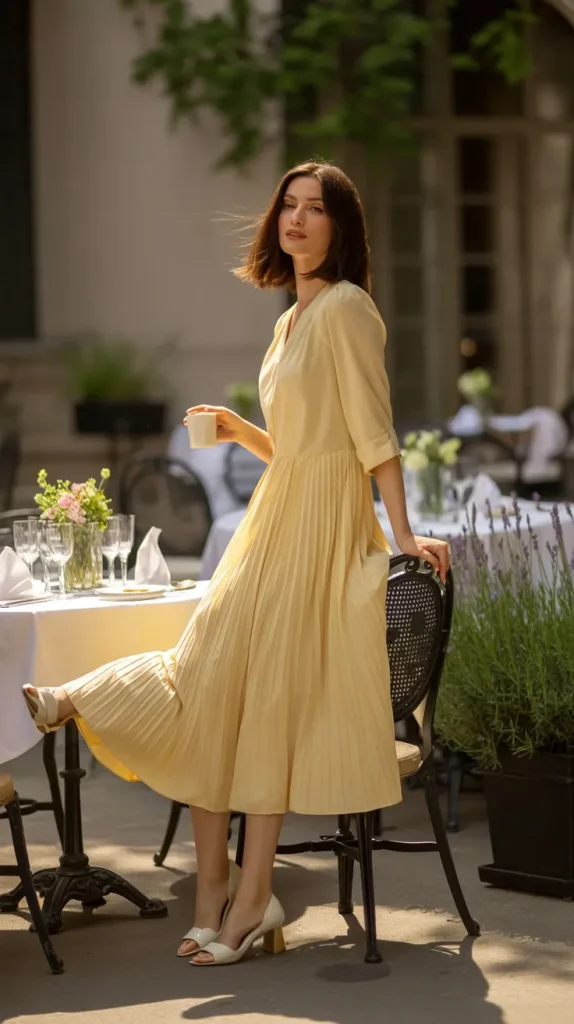 Butter Yellow Brunch Dress Look