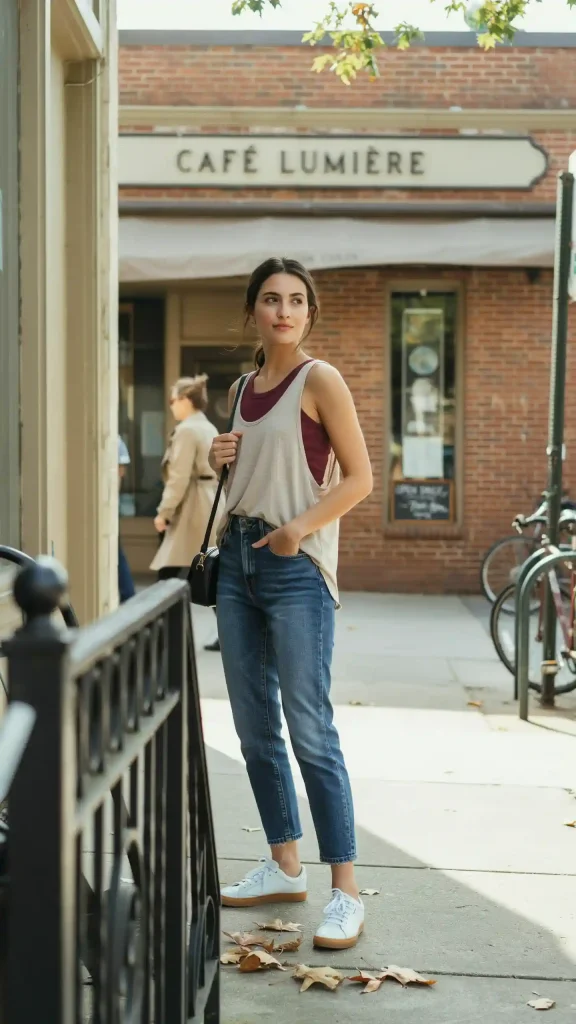 Contrasting-Colors-Fitted-Loose-Layered-Tops-with-Blue-Jeans Contrasting Colors Fitted & Loose Layered Tops with Blue Jeans