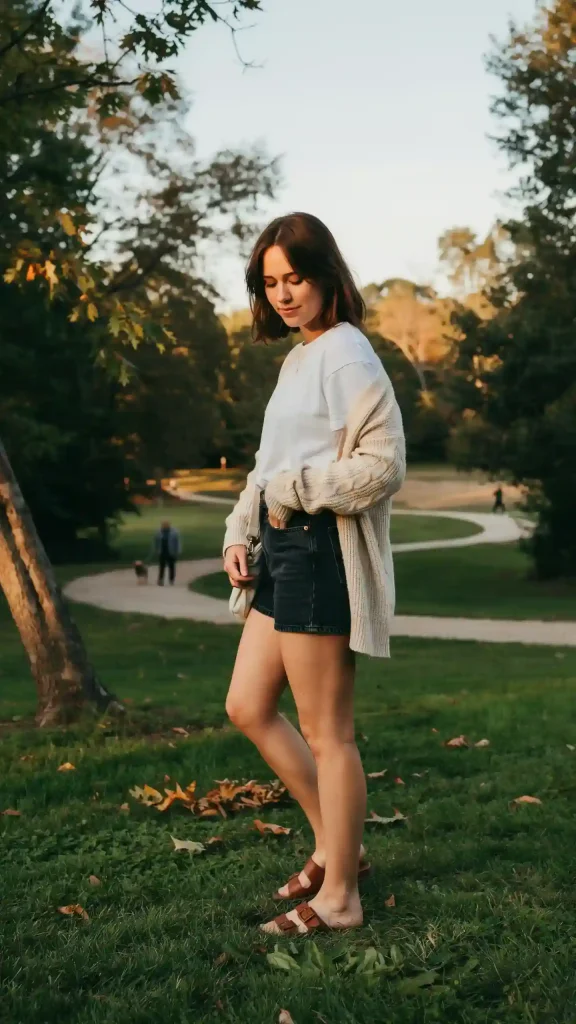 Cream-Cardigan-Layered-Summer-Evening-Outfit. Cream Cardigan Layered Summer Evening Outfit