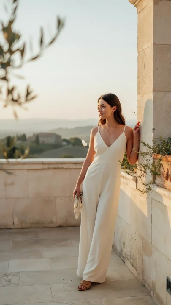Cute-Cream-Color-Jumpsuit-With-Thin-Straps Cute Cream Color Jumpsuit With Thin Straps