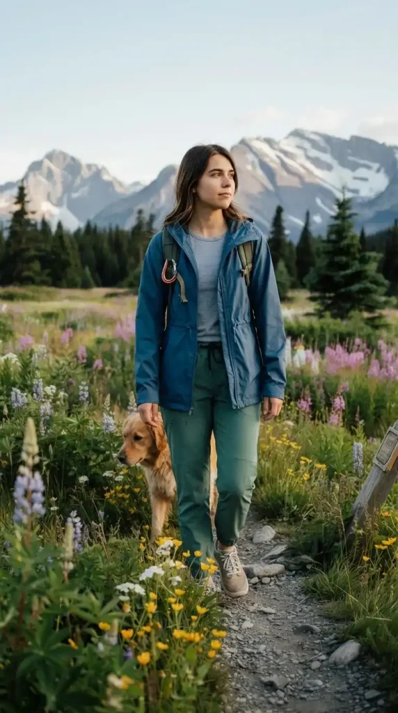 Denim-Blue-Anorak-Jacket-with-Forest-Green-Travel-Joggers Denim Blue Anorak Jacket with Forest Green Travel Joggers