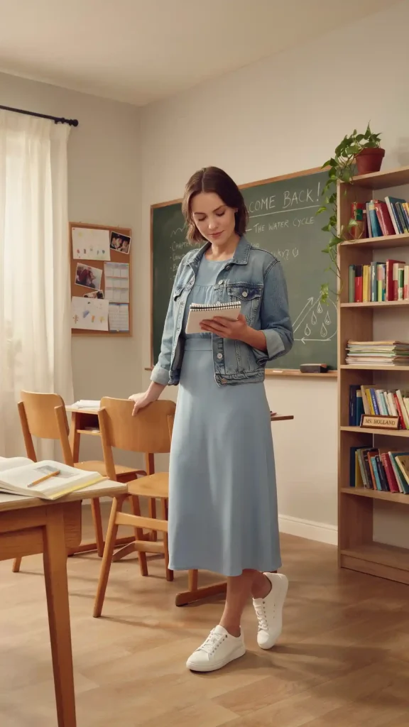 Denim-Jacket-Midi-Dress-Outfit Denim Jacket Midi Dress Outfit