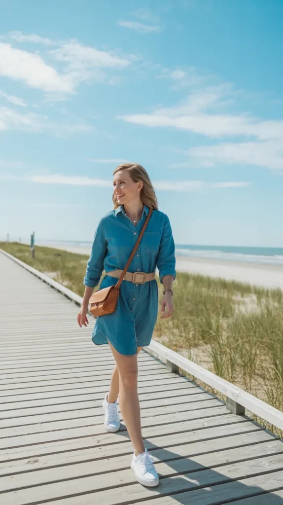 Denim-Shirt-Dress-for-Casual-Coastal-Days Denim Shirt Dress for Casual Coastal Days