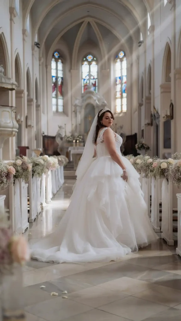 Dramatic-Tiered-White-Tulle-Princess-Wedding-Dress-With-Fitted-Bodice Dramatic Tiered White Tulle Princess Wedding Dress With Fitted Bodice