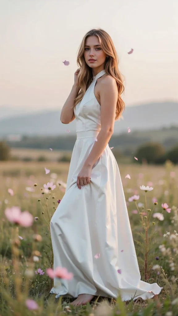 Dreamy-Pastel-Snow-Skirt-with-White-Halter-Top-In-Romantic-Lightning Dreamy Pastel Snow Skirt with White Halter Top In Romantic Lightning