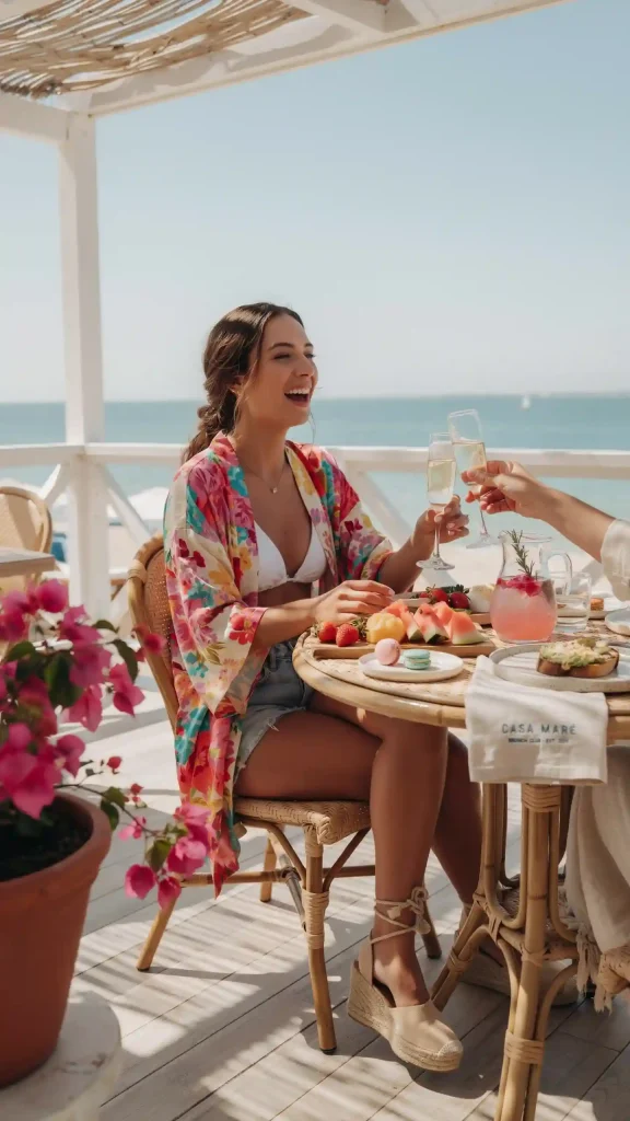 Floral-Print-Kimono-Over-Swimwear-or-Shorts Floral Print Kimono Over Swimwear or Shorts