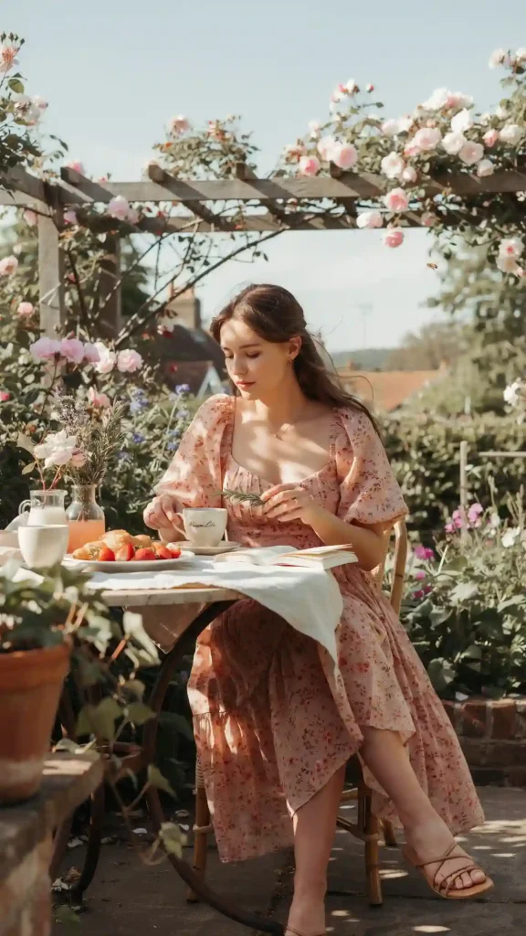 Flowy Pink Floral Midi Dress