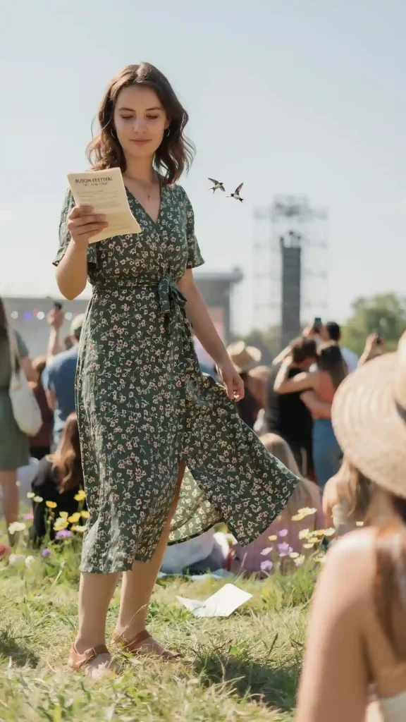 Forest-Green-Floral-Printed-Wrap-Dress Forest Green Floral Printed Wrap Dress