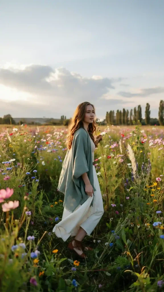 Green-Poncho-Styled-with-Maxi-Skirt-and-Boho-Sandals Green Poncho Styled with Maxi Skirt and Boho Sandals