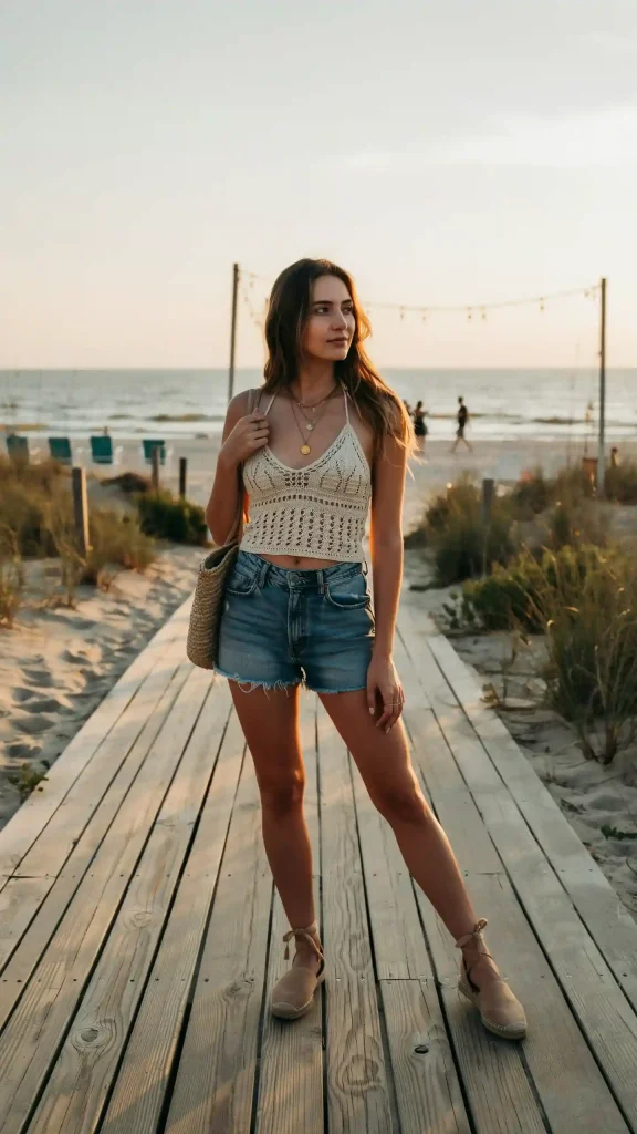 Ivory-Crochet-Bohemian-Summer-Outfit-Style Ivory Crochet Bohemian Summer Outfit Style