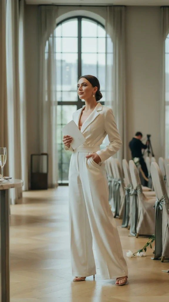 Ivory-Wide-Leg-Jumpsuit-With-Cinched-Waist Ivory Wide-Leg Jumpsuit With Cinched Waist