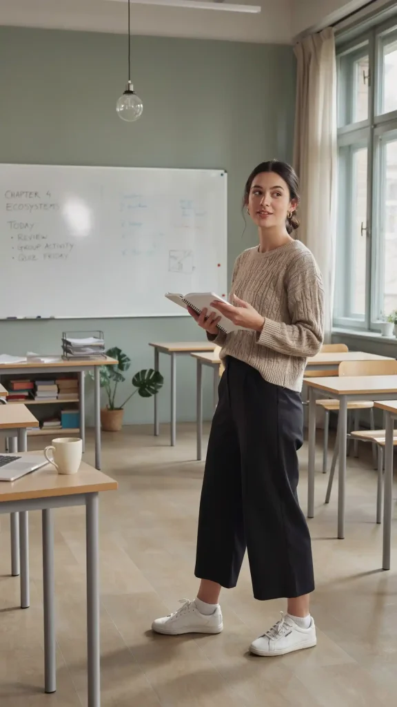 Knit-Top-Culottes-Teacher-Casual-Outfit Knit Top Culottes Teacher Casual Outfit