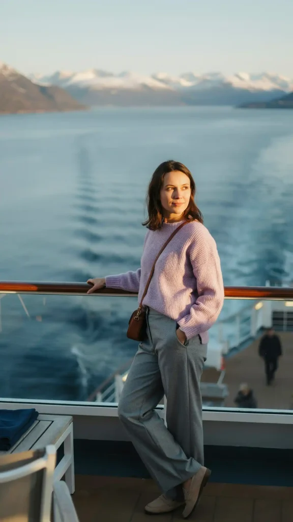 Lavender-Knit-Sweater-with-Slate-Gray-Wide-Leg-Trousers Lavender Knit Sweater with Slate Gray Wide Leg Trousers