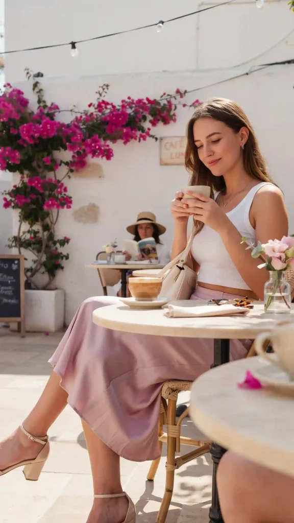 Lavender-Midi-Skirt-and-White-Crop-Top. Lavender Midi Skirt and White Crop Top