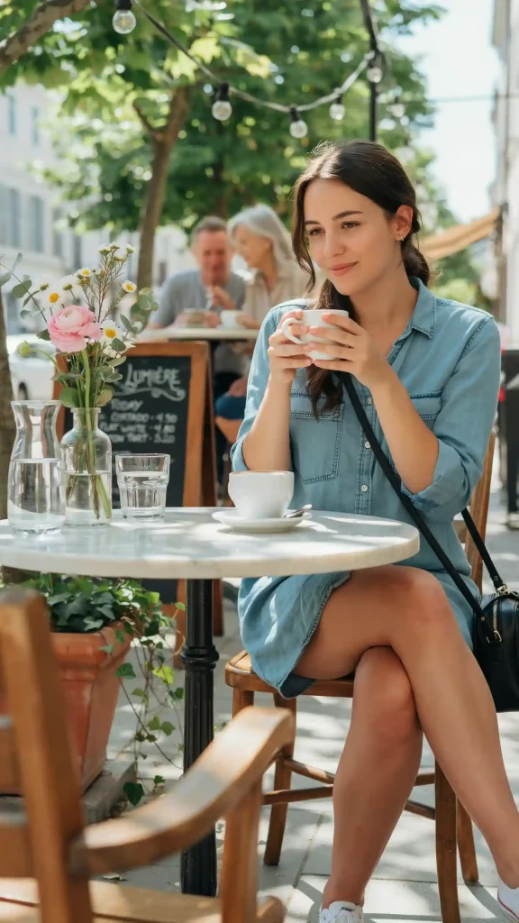 Light-Blue-Chambray-Shirt-Dress-with-White-Sneakers Light Blue Chambray Shirt Dress with White Sneakers
