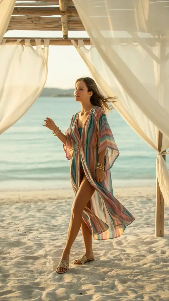 Lightweight-Kaftan-Dress-for-Beach-Days. Lightweight Kaftan Dress for Beach Days