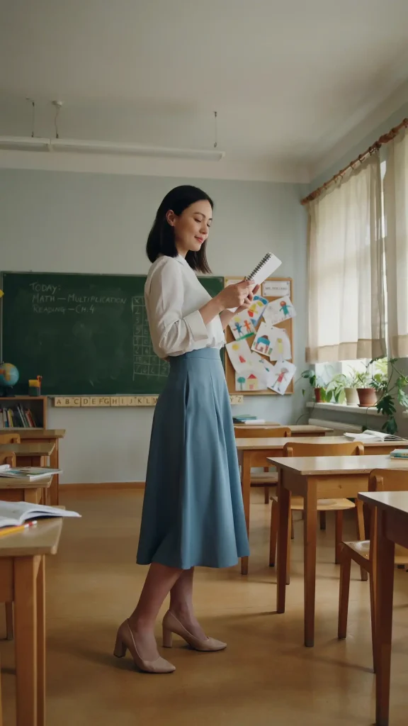 Midi-Skirt-Long-Sleeve-Teacher-Outfit Midi Skirt Long Sleeve Teacher Outfit