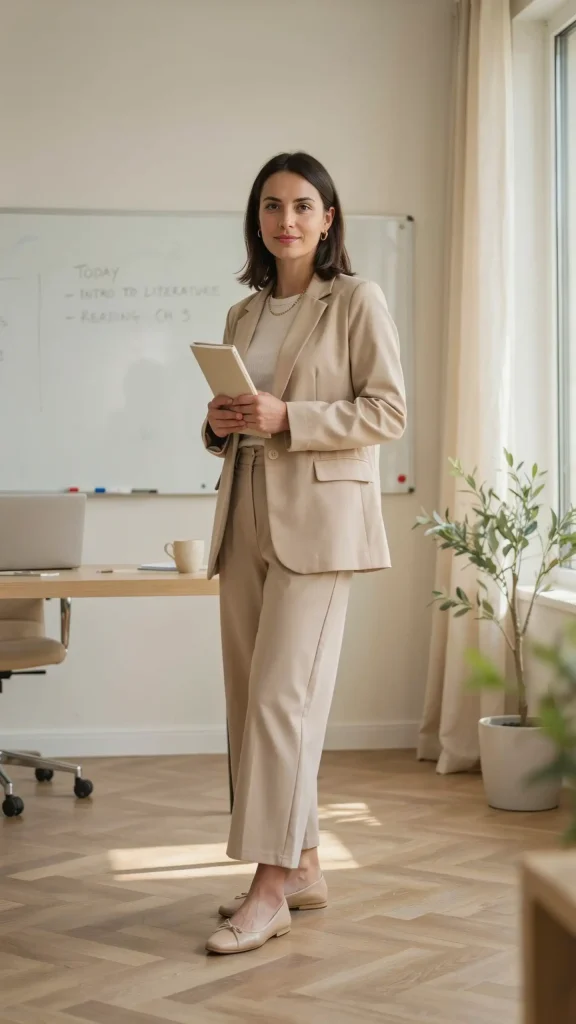Monochrome-Neutral-Teacher-Outfit-Style Monochrome Neutral Teacher Outfit Style