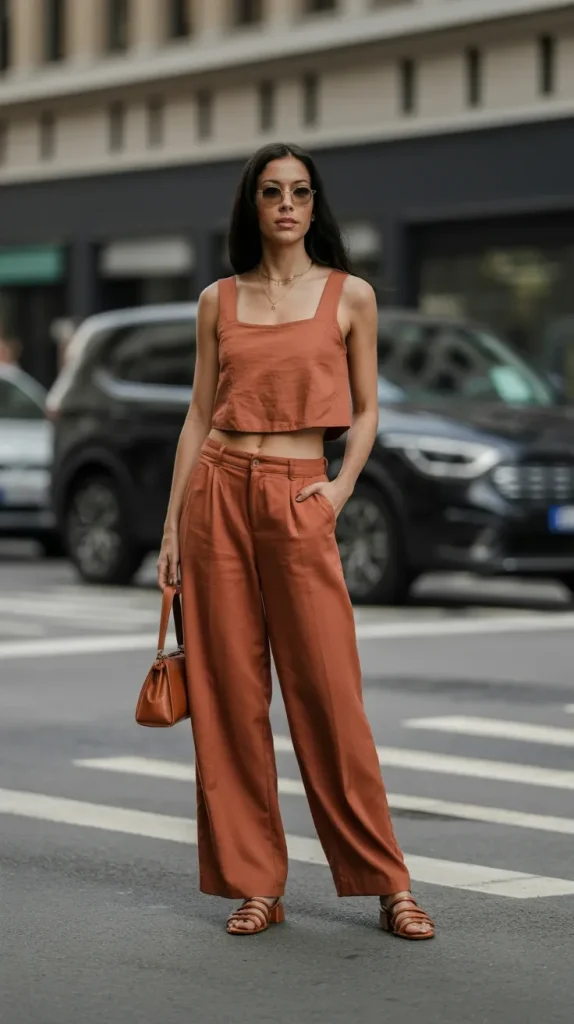 Monochrome-Terracotta-Outfit-in-a-Summer-Hue Monochrome Terracotta Outfit in a Summer Hue