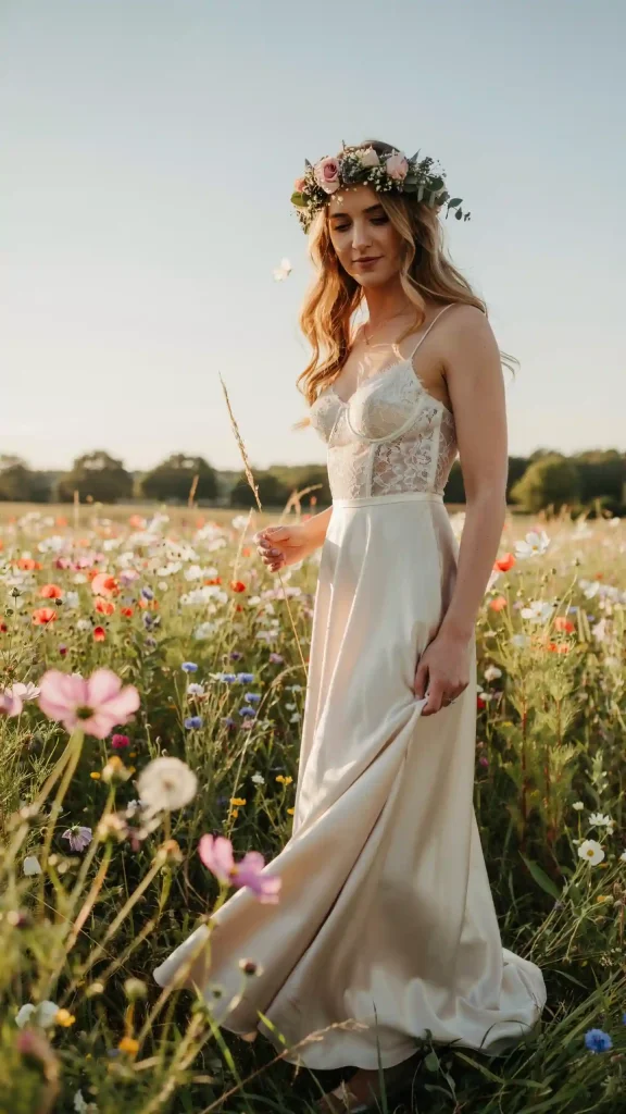 Most-Romantic-Champagne-Satin-Dress-With-Delicate-Spaghetti-Straps Most Romantic Champagne Satin Dress With Delicate Spaghetti Straps