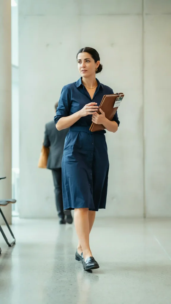 Navy-Blue-Belted-Shirt-Dress-With-Matching-Belt-At-Waist Navy Blue Belted Shirt Dress With Matching Belt At Waist