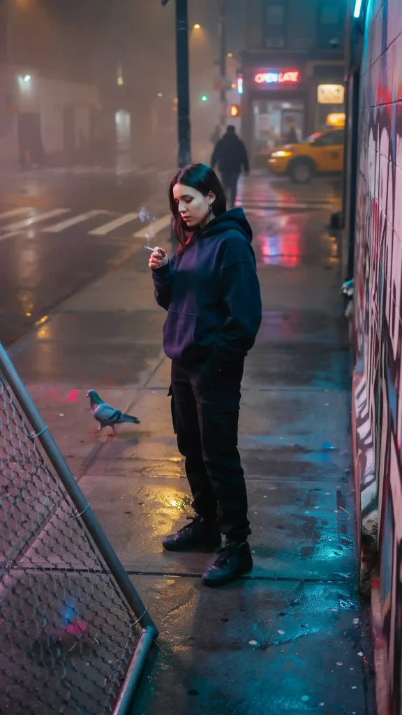 Navy-Oversized-Hoodie-with-Black-Cargo-Pants-and-Black-High-Top-Sneakers Navy Oversized Hoodie with Black Cargo Pants and Black High-Top Sneakers