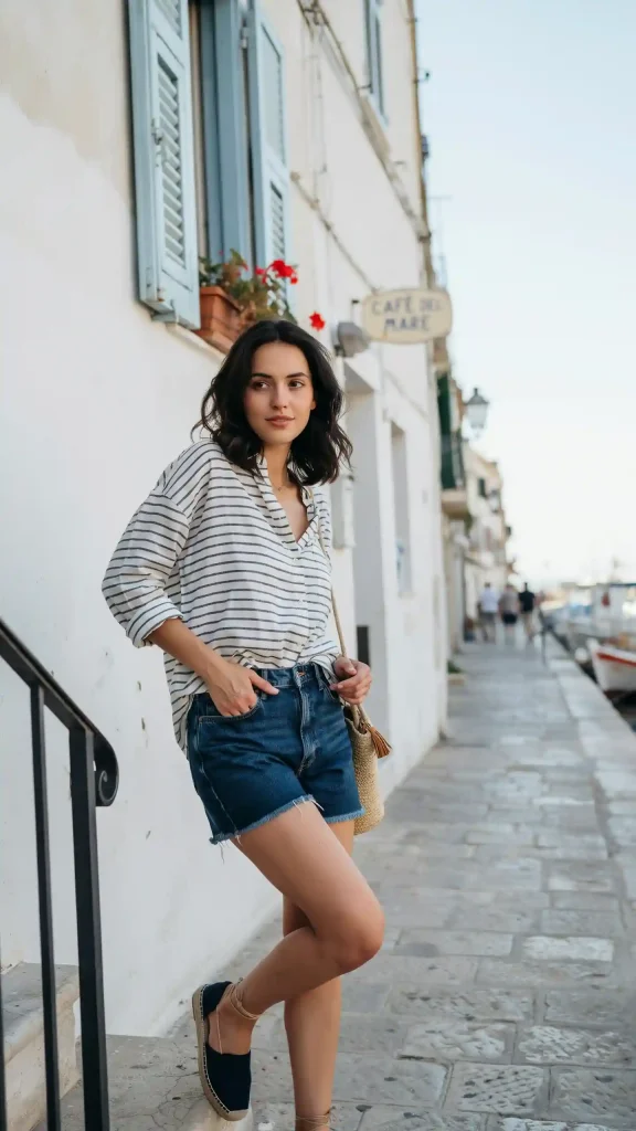 Navy-Striped-Linen-Coastal-Summer-Look Navy Striped Linen Coastal Summer Look
