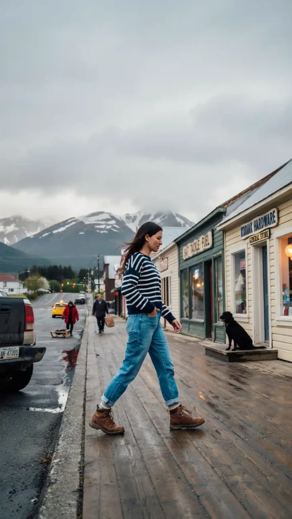 Navy-White-Striped-Sweater-With-Classic-Blue-Denim-Jeans Navy & White Striped Sweater With Classic Blue Denim Jeans